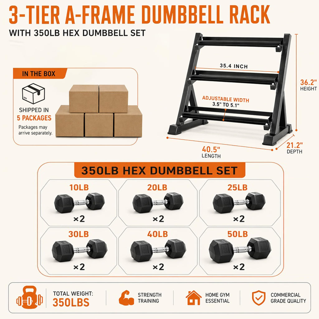Dumbbell Set with Rack D994