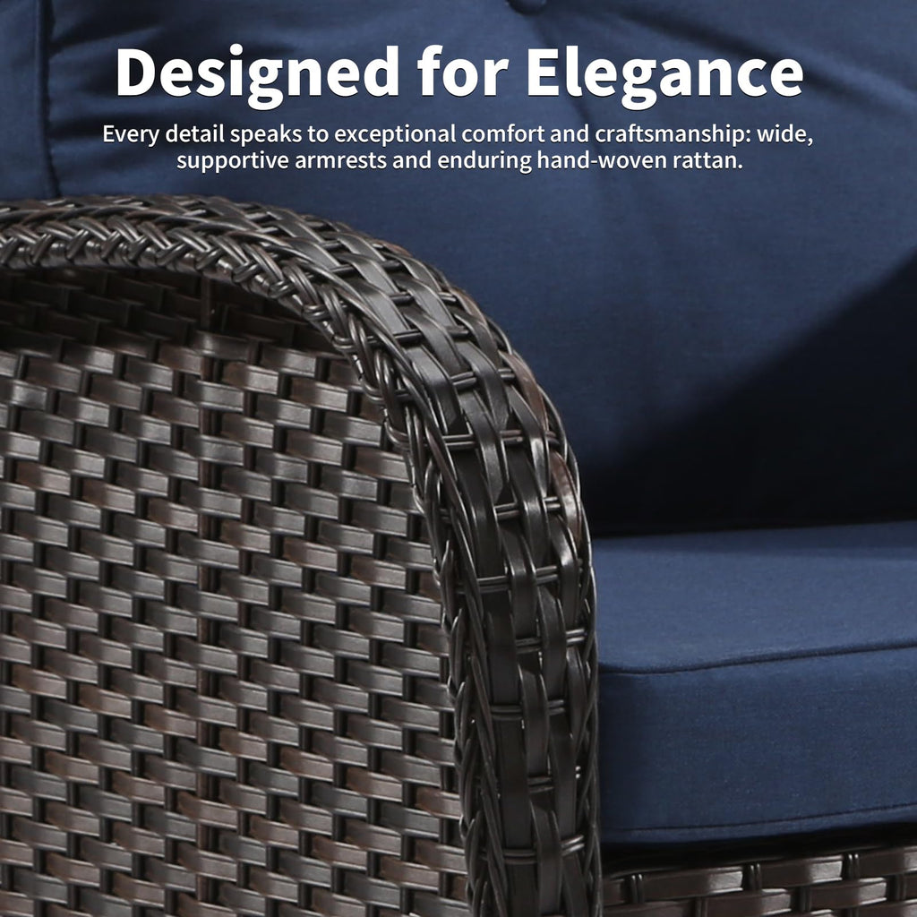 72" Wicker 3-seat Sofa with Cushions, PE Rattan & Steel Frame I12969