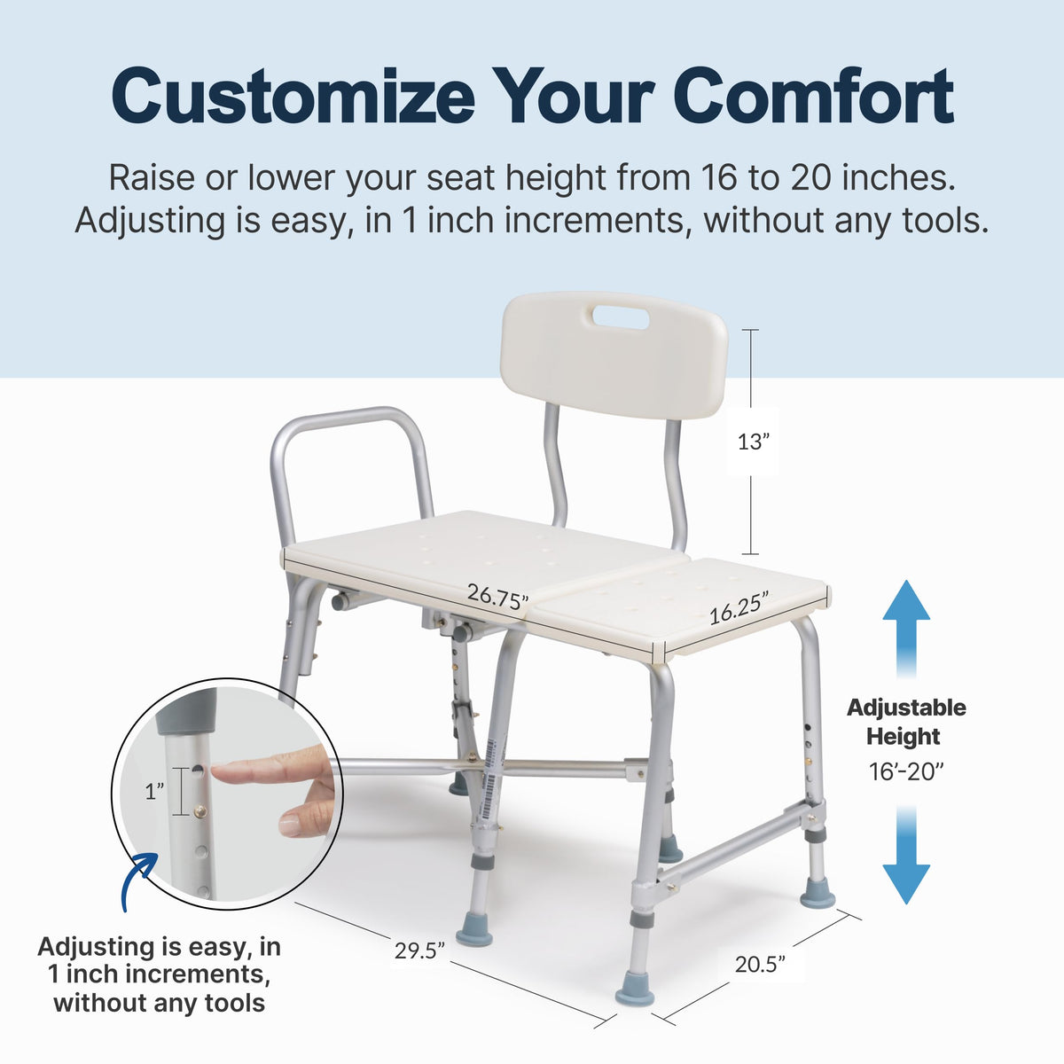 Heavy-Duty Bariatric Tub Transfer Bench F128480