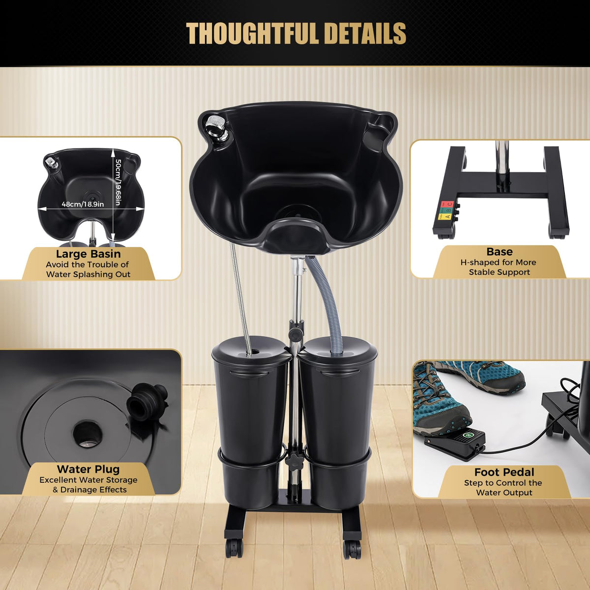 Portable Shampoo Basin with 2 Buckets B23887