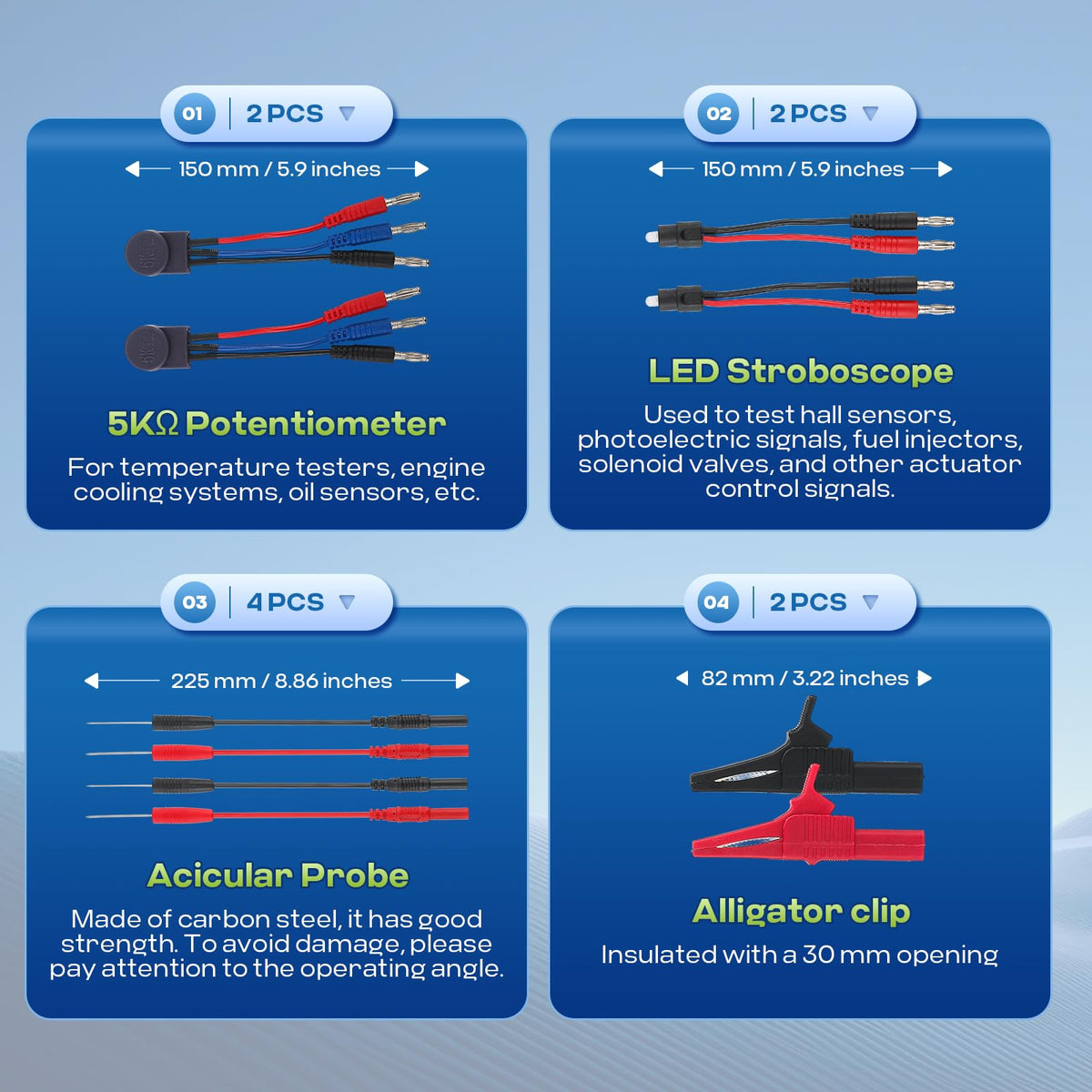 110 Pc Automotive Multimeter Test Leads Kit with Alligator Clips, Banana Plugs & Probes G20244