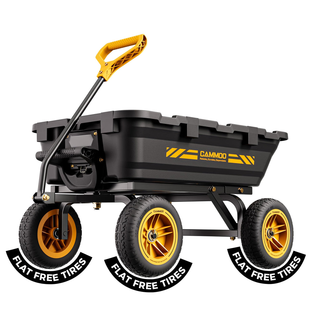 10-in No-Flat Tires Garden Dump Cart Wheelbarrow P324
