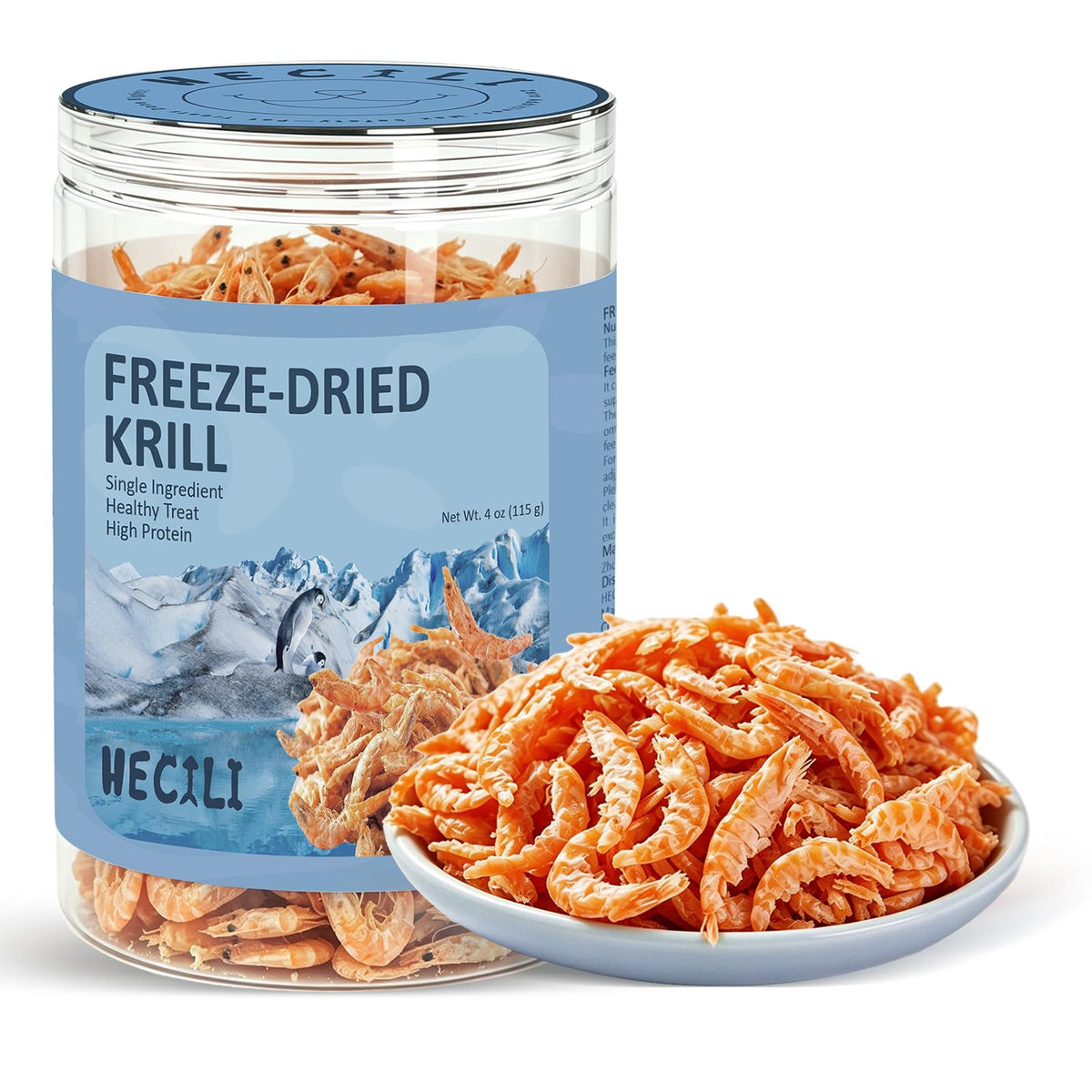 Freeze Dried Antarctic Krill Treats for Dogs & Cats, Omega-3, 4 oz P35363
