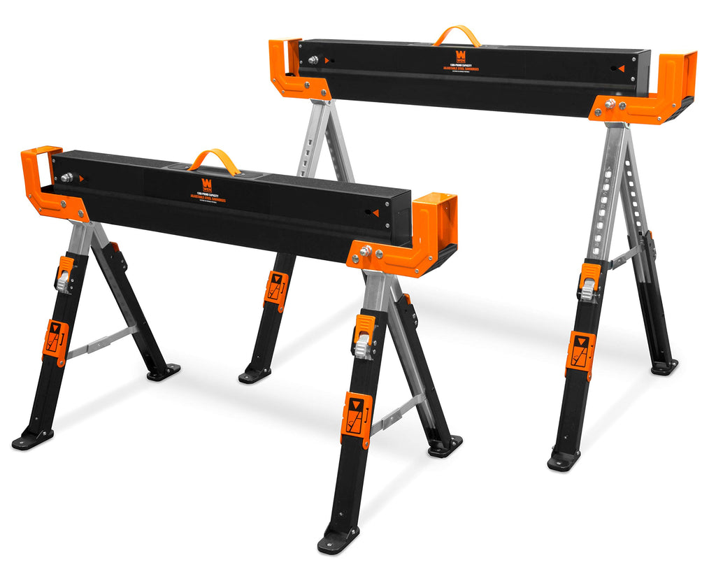 Steel Saw Horse Set, 1300-Pound Capacity, Height Adjustable, Two Pack V5337