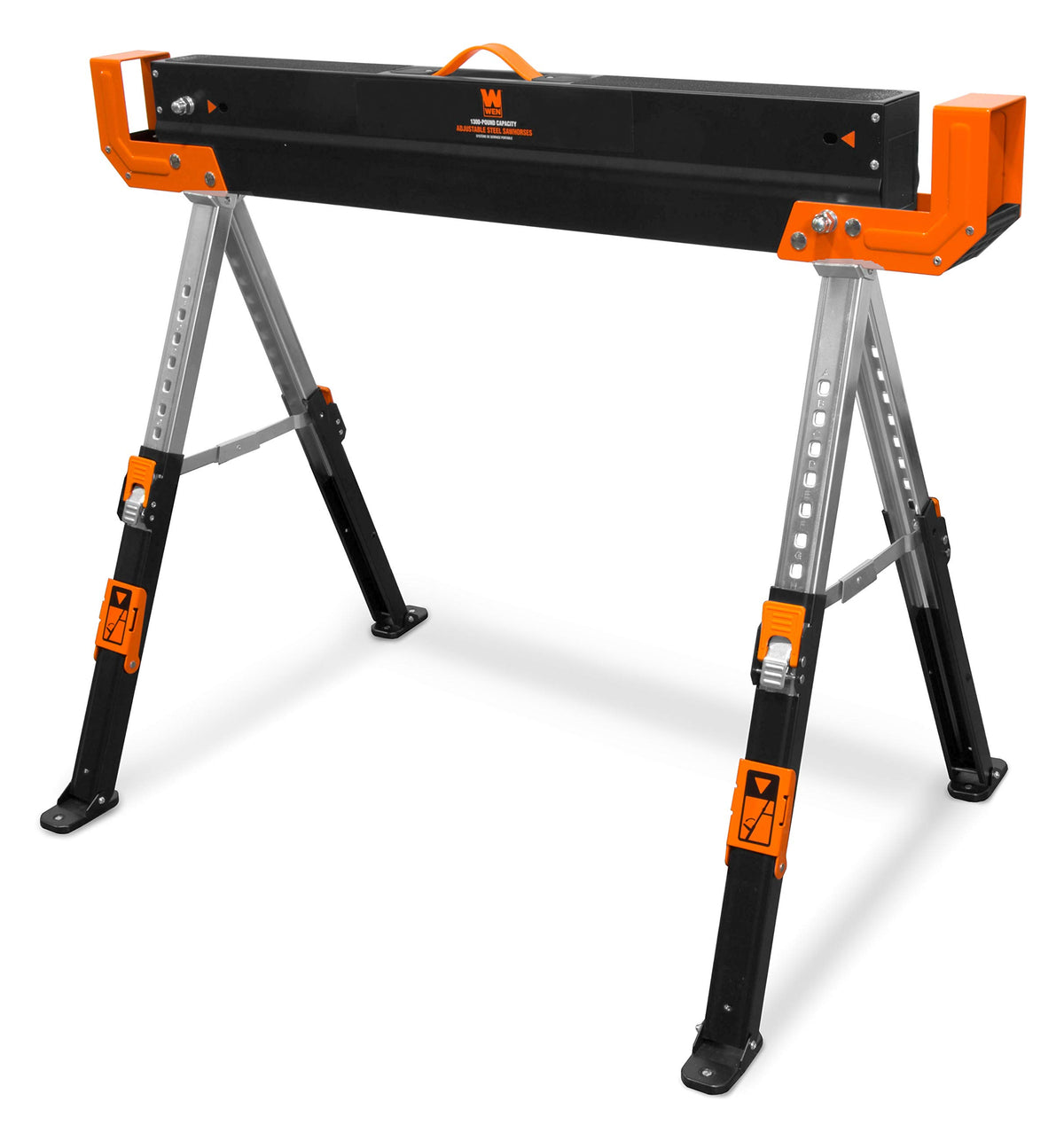 Steel Saw Horse Set, 1300-Pound Capacity, Height Adjustable, Two Pack V5337