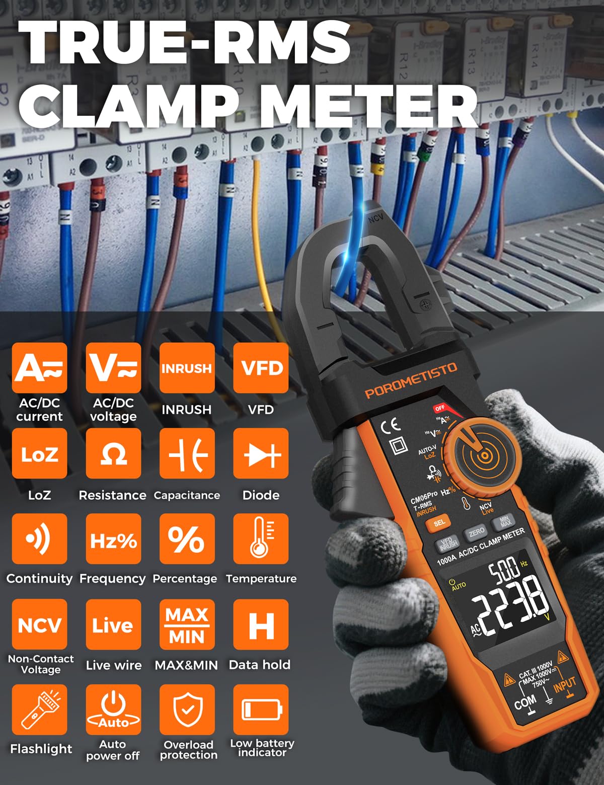 Clamp Meter 6000 Counts 1000A S665