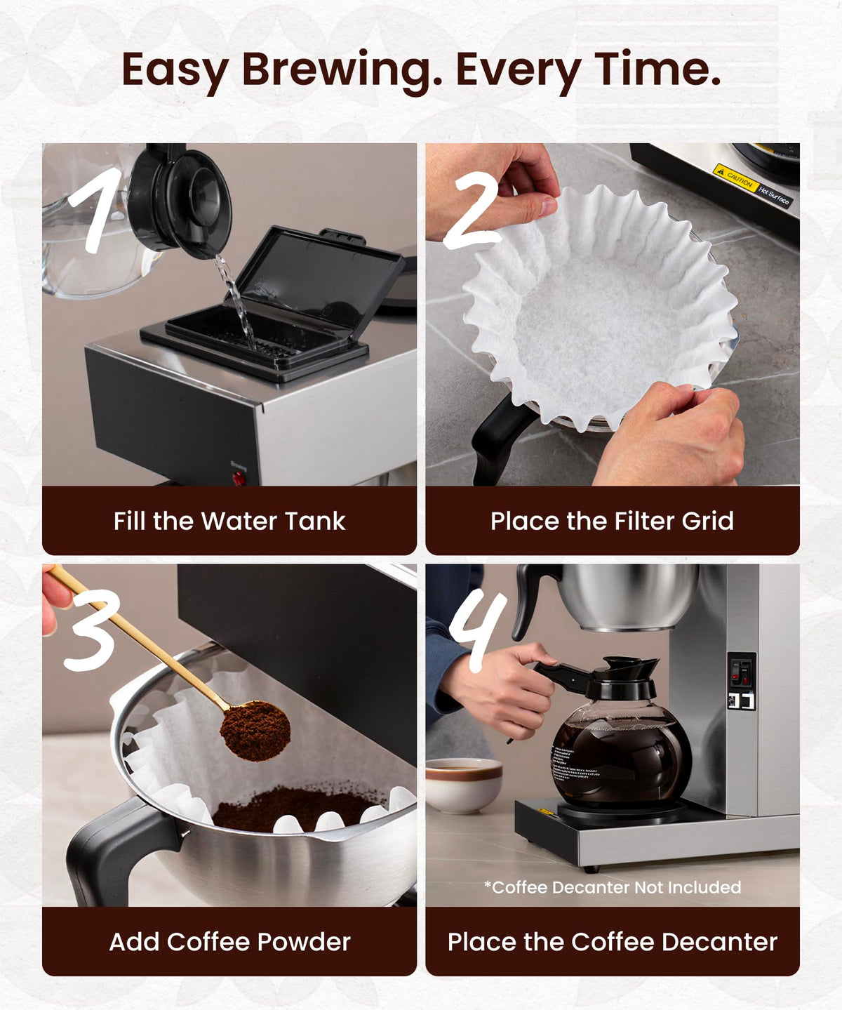 Commercial Pour Over Coffee Maker with 2 Warmers G311040