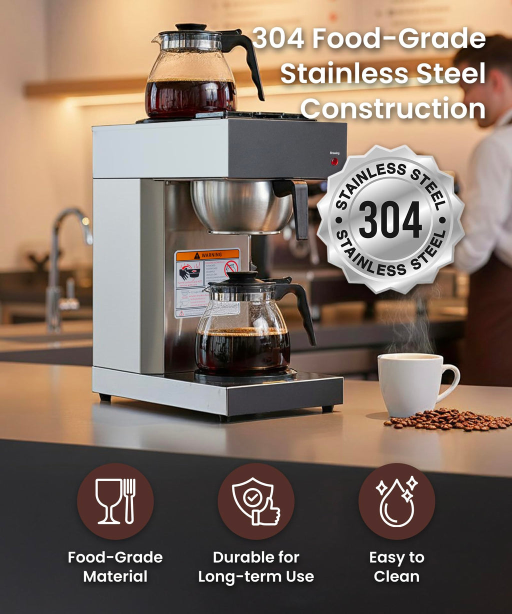 Commercial Pour Over Coffee Maker with 2 Warmers G311040