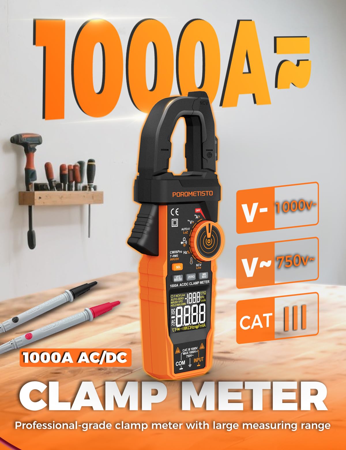 Clamp Meter 6000 Counts 1000A S665