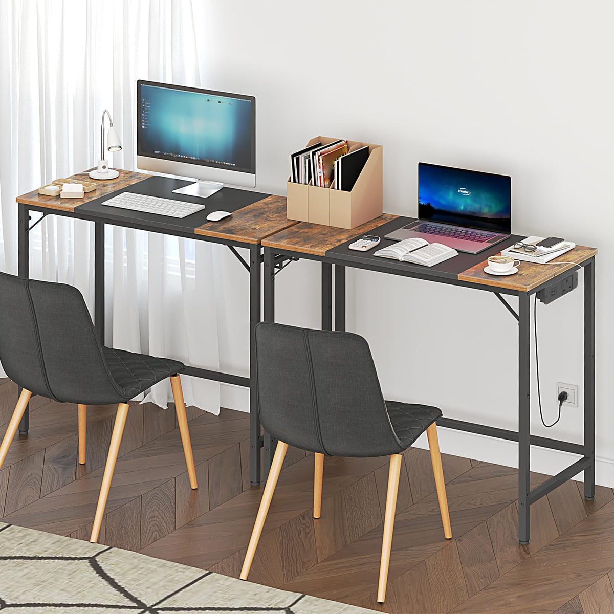 31.5 Inch Computer Desk with Power Outlet and USB Charging Ports O402428