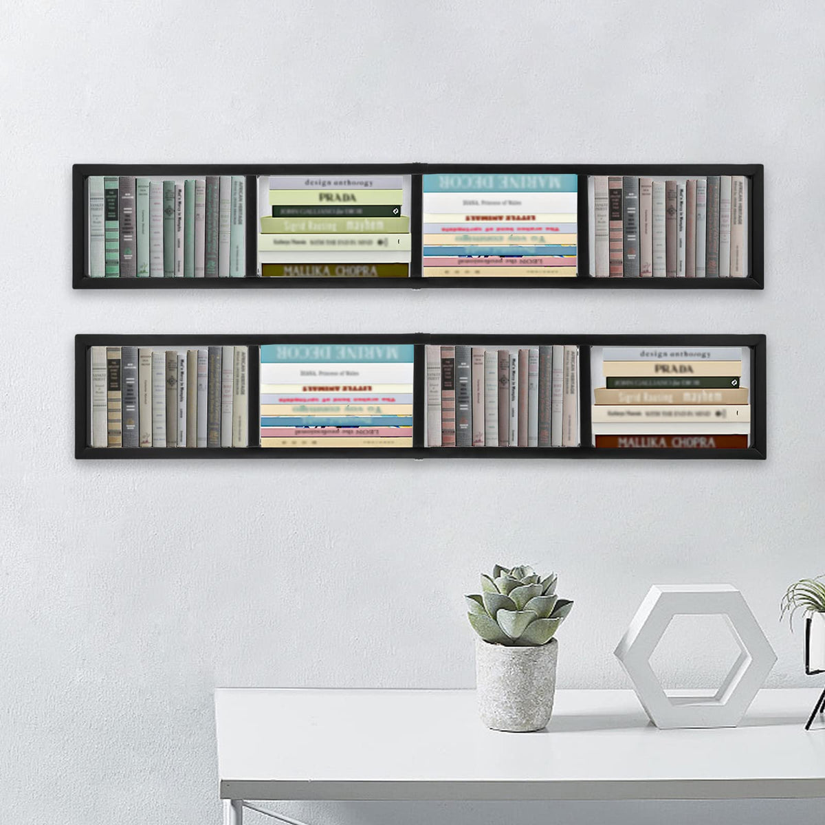 Black 2 Pack Wall Mount CD DVD Storage Shelf R68138