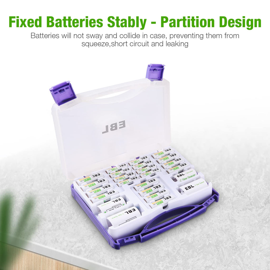 8 Bay LCD Battery Charger with 12 AA and 8 AAA Batteries W93787
