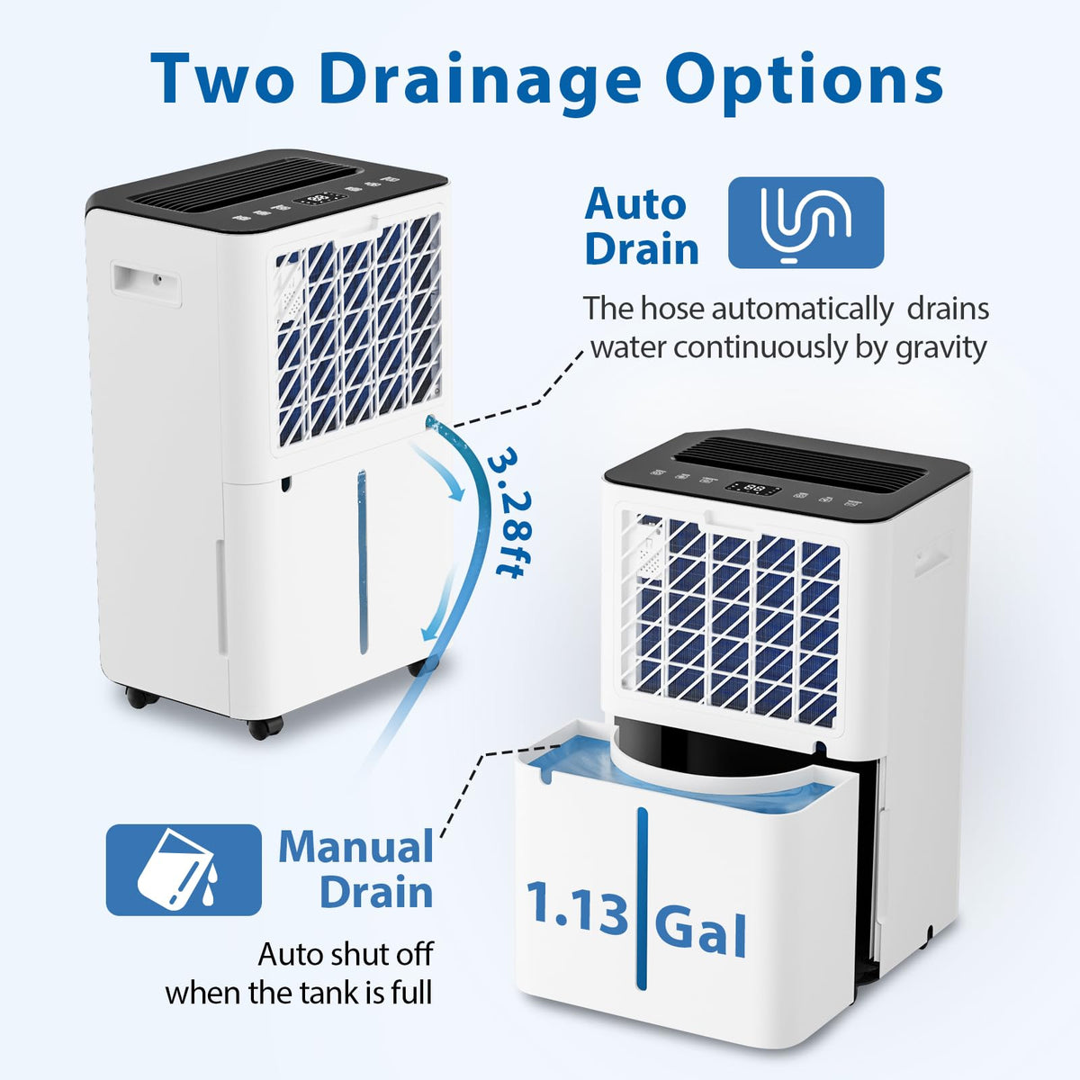 4,500 Sq. Ft. 50 Pint Dehumidifier with Auto or Manual Drainage R9666
