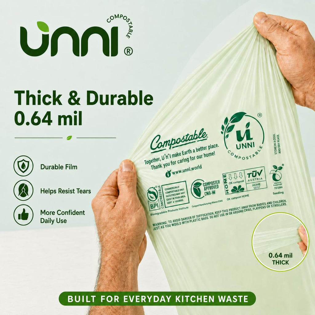 1.6 Gallon Compostable Bags with Easy-Tie Handles, 50 Count A123137