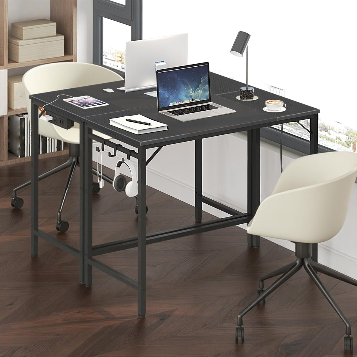 31.5 Inch Computer Desk with Power Outlet and USB Charging Ports O402428