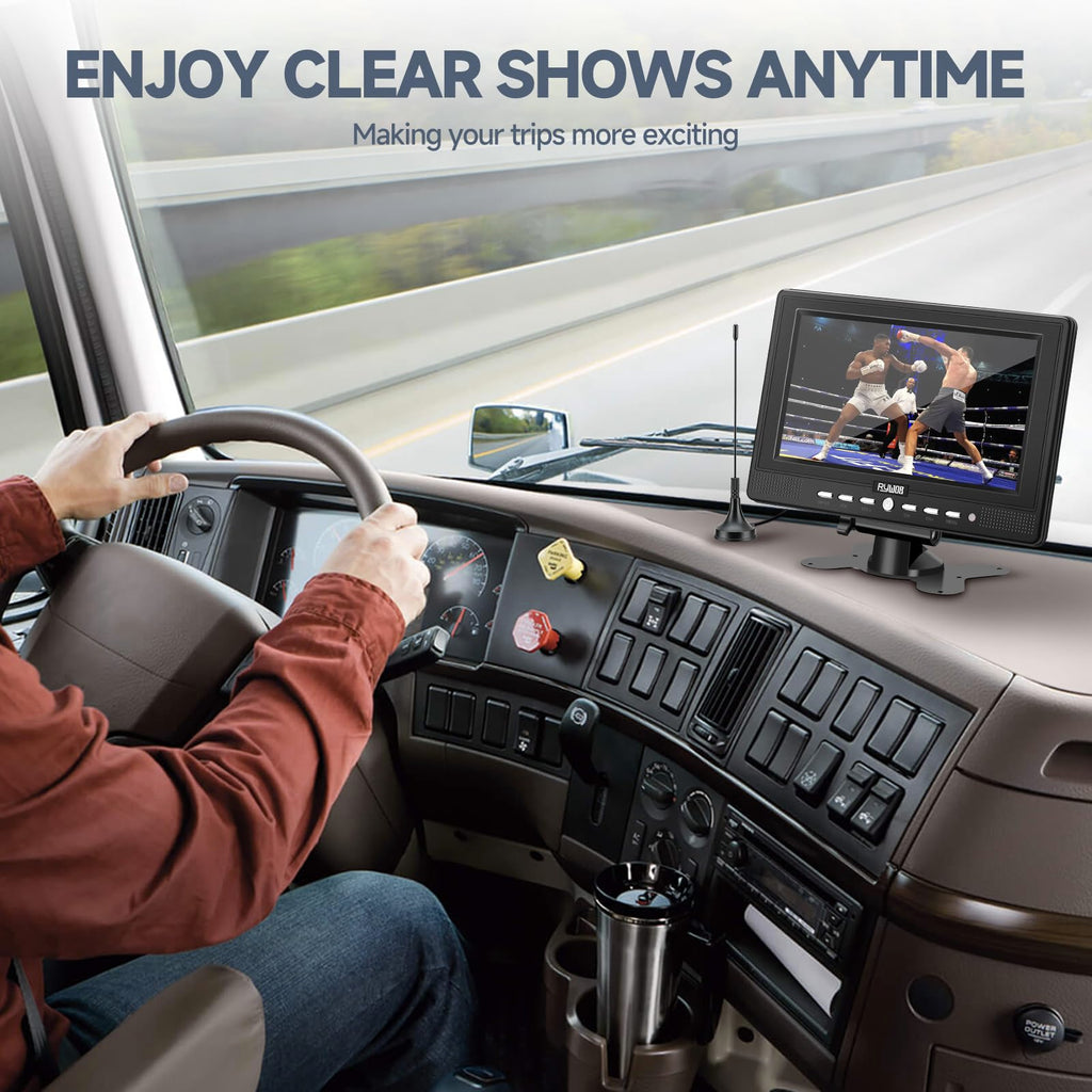 7” Portable TV with Antenna, Rechargeable Battery with Stand Y448548