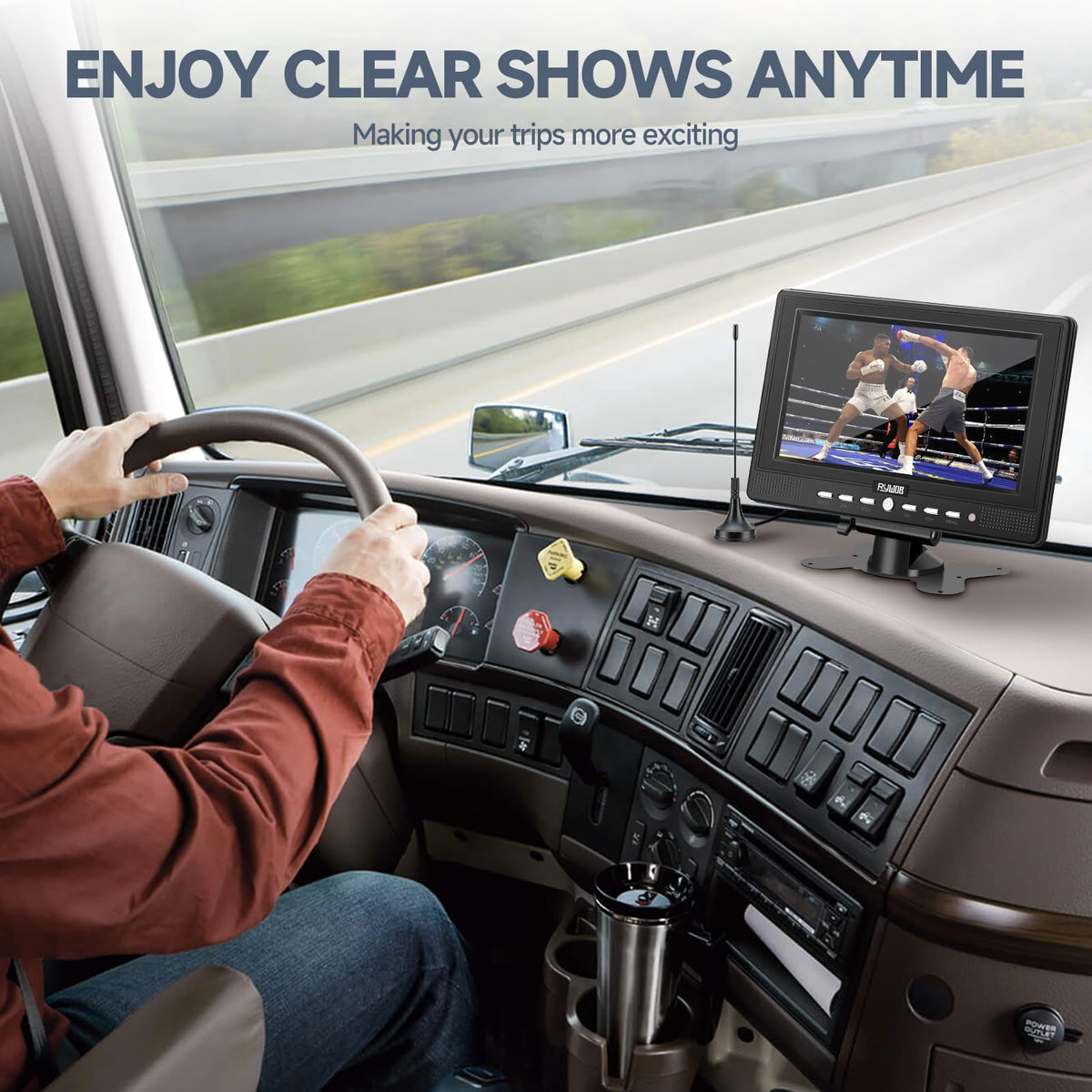 7” Portable TV with Antenna, Rechargeable Battery with Stand Y448548