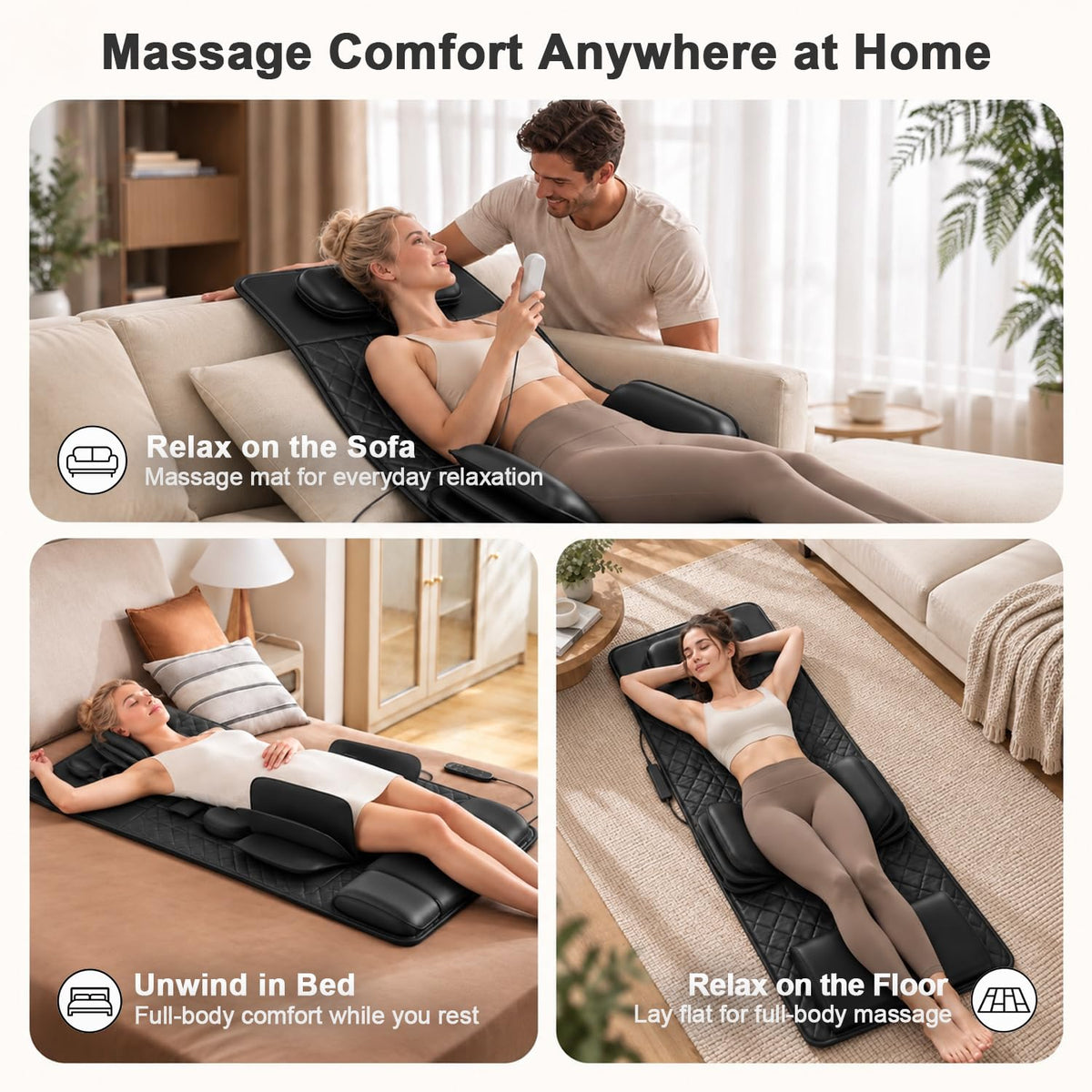 Foldable Full Body Massage Mat with Heat V449