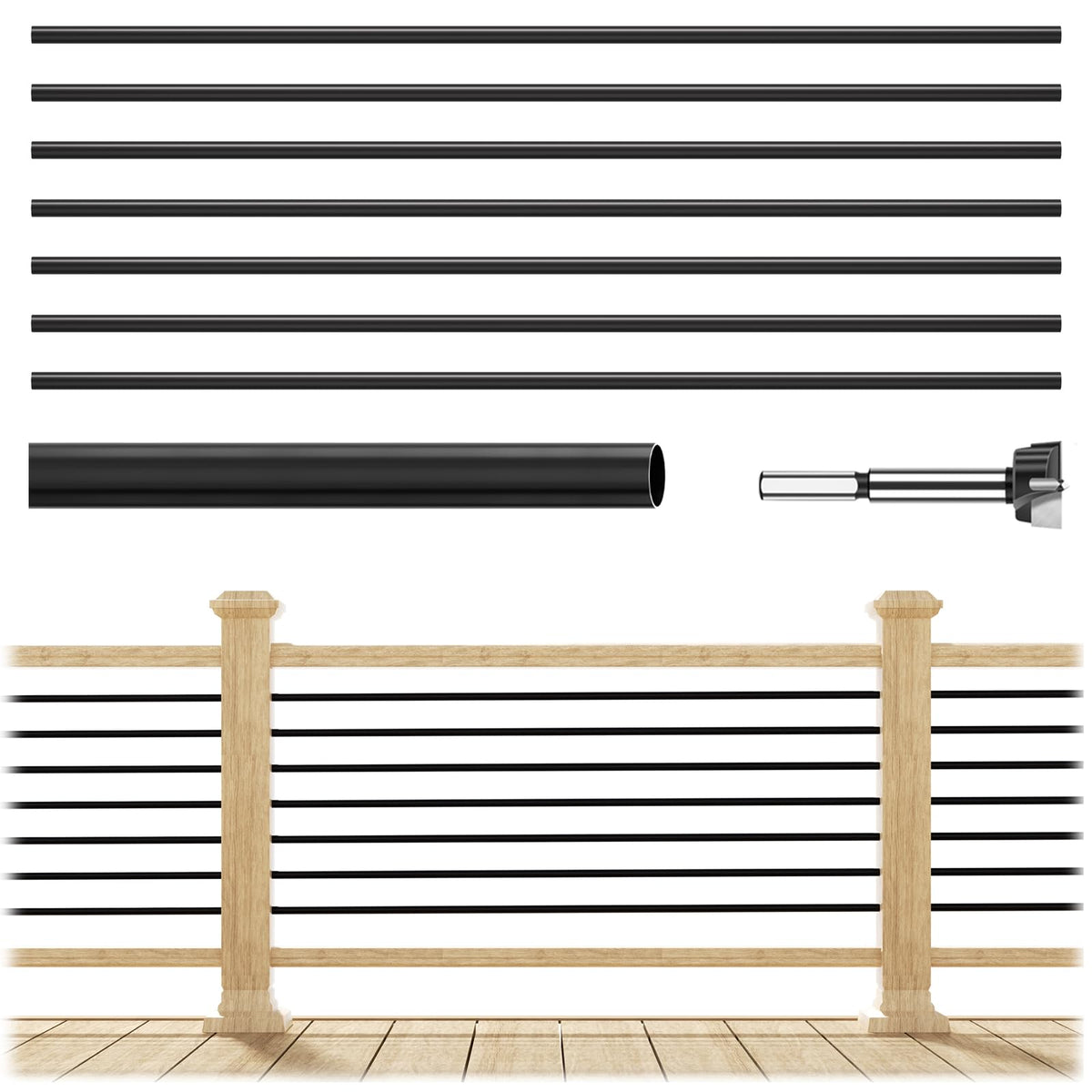 7 Pack 4.7 FT x 19/32 inch Aluminum Balusters U317735