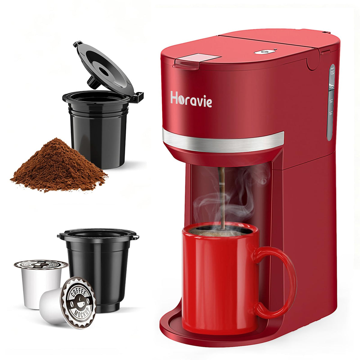 Single Serve Coffee Maker for K Cup and Grounds O877468