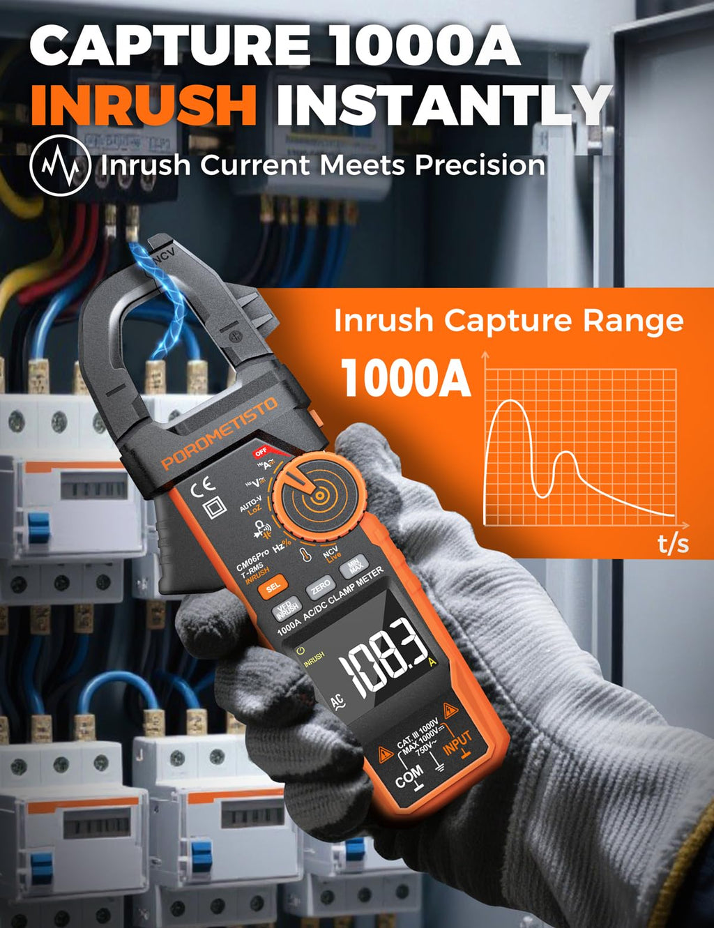 Clamp Meter 6000 Counts 1000A S665
