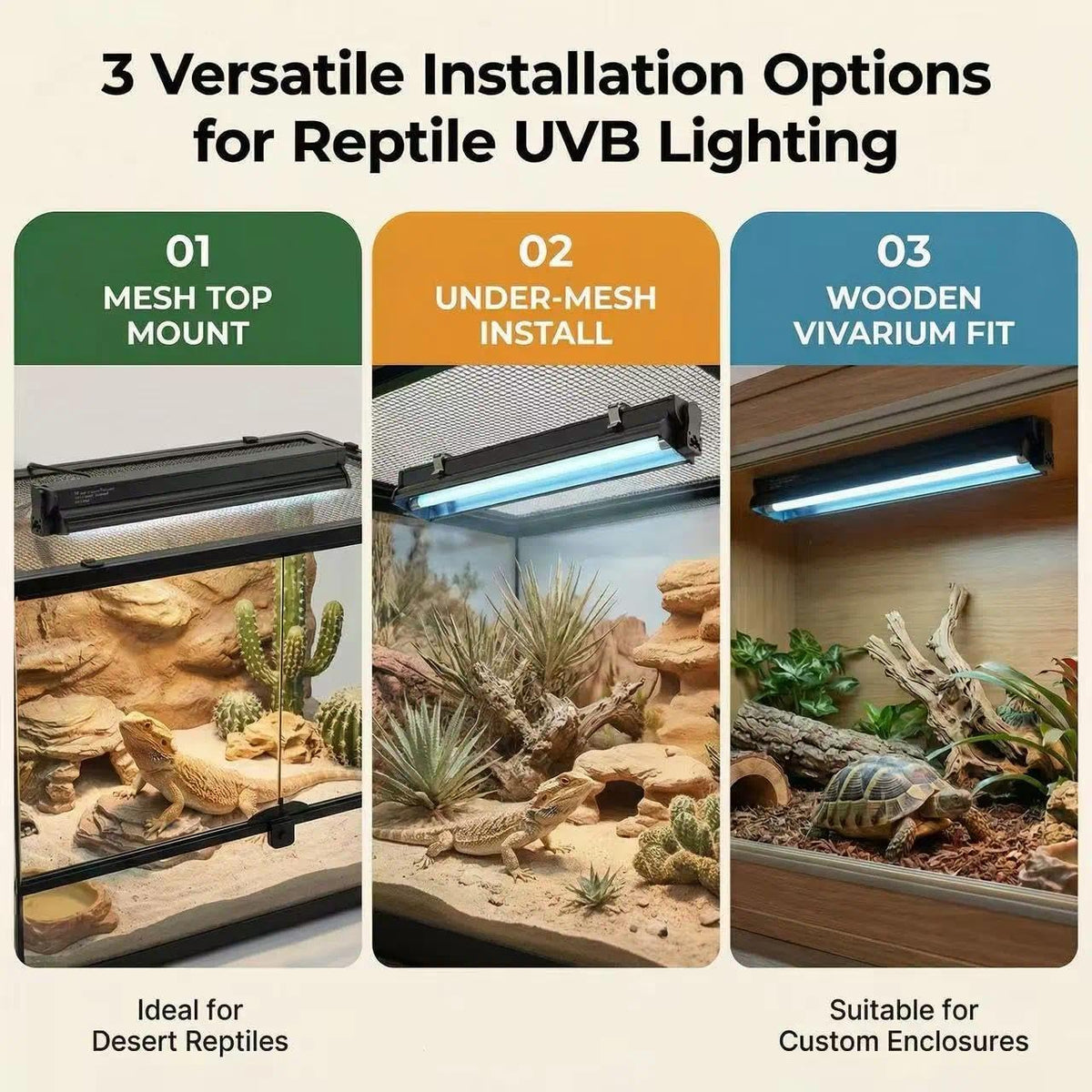 8W 10.0 12 Inch T5 UVB Reptile Light Fixture with Bulb B943407