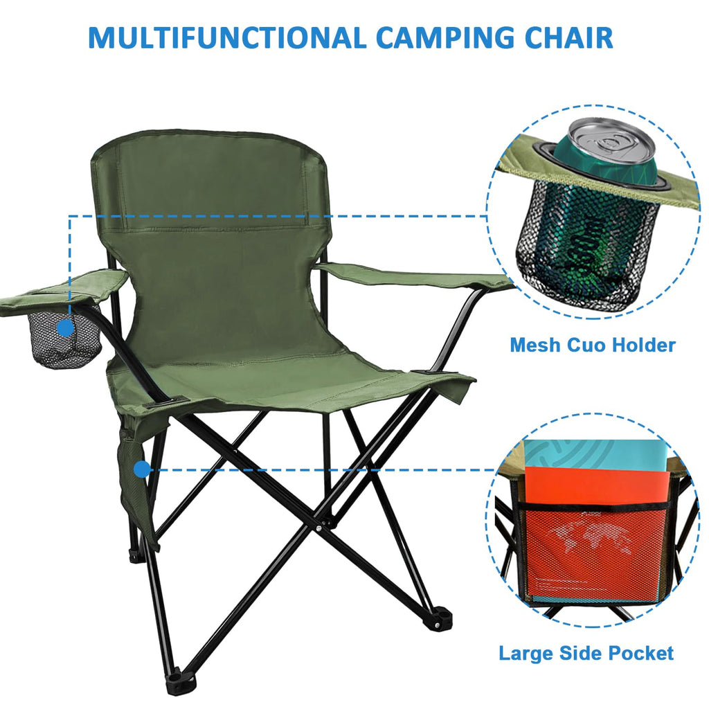 2 Pack Olive Green Portable Folding Camping Chair K1577