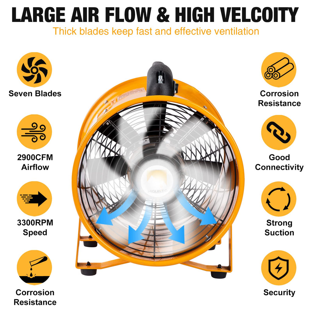 12-Inch Heavy Duty Cylinder Axial Fan with 25-Foot Vinyl Hose T770414