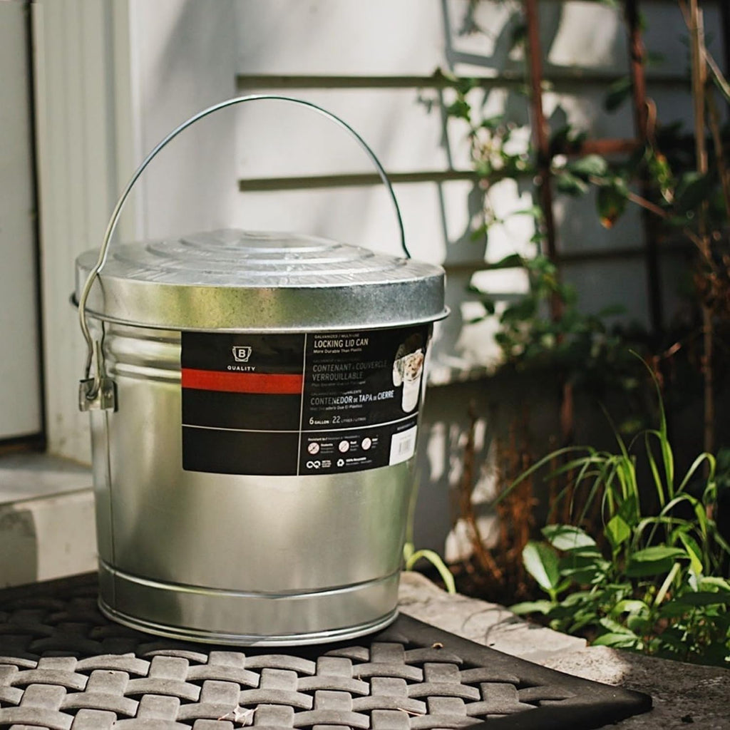 Galvanized Steel Locking Lid Storage Can 6-Gallon B428