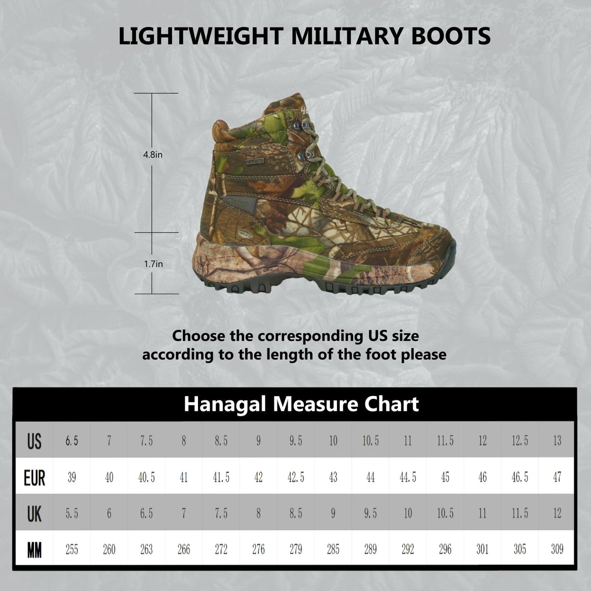 Camo Waterproof Lightweight Hunting Shoes T81373