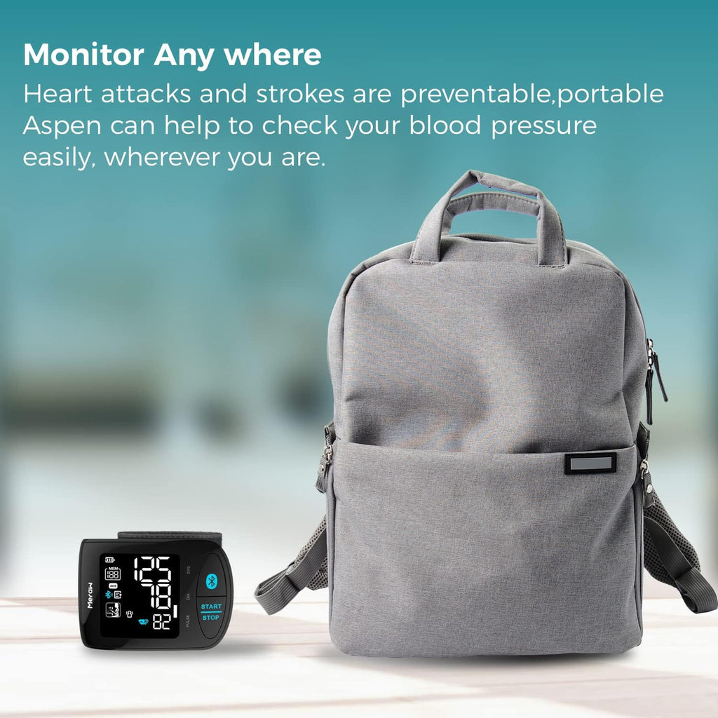 Blood Pressure Monitor Adult Cuff Wrist Automatic Bluetooth Black A9234