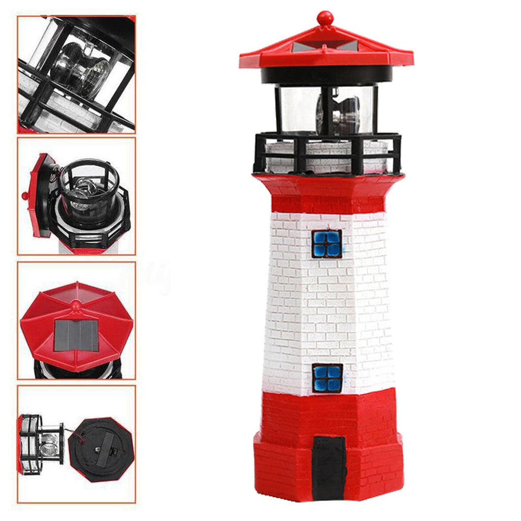 Solar Powered LED Rotating Lighthouse Light E672