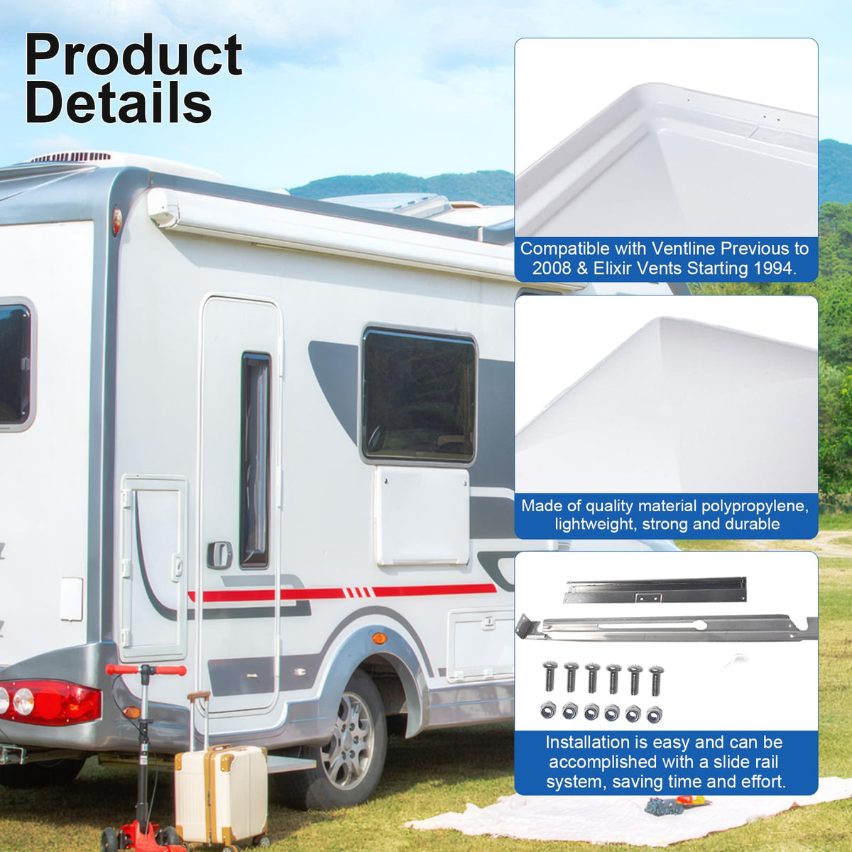 14"x14" RV Roof Vent Cover, 2-Pack K132