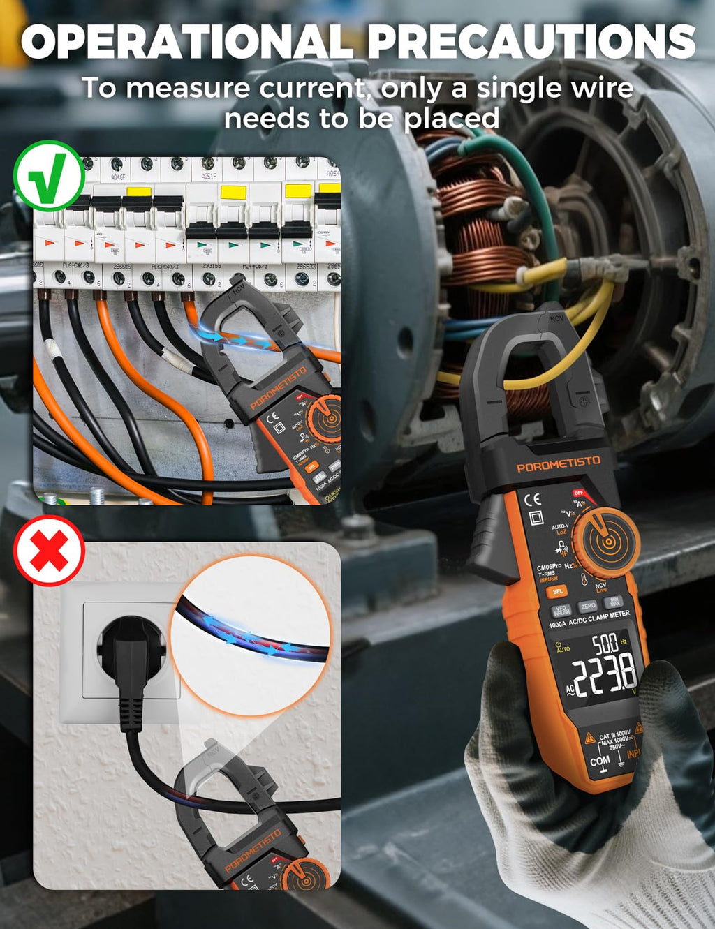 Clamp Meter 6000 Counts 1000A S665