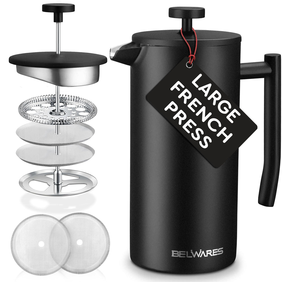 Insulated French Press Coffee Maker 50oz E319
