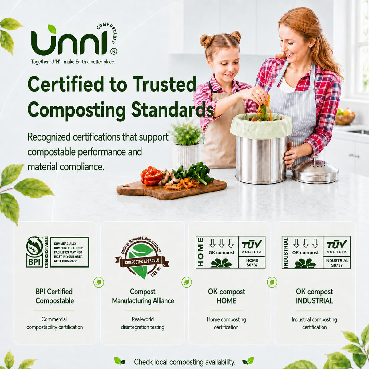 1.6 Gallon Compostable Bags with Easy-Tie Handles, 50 Count A123137