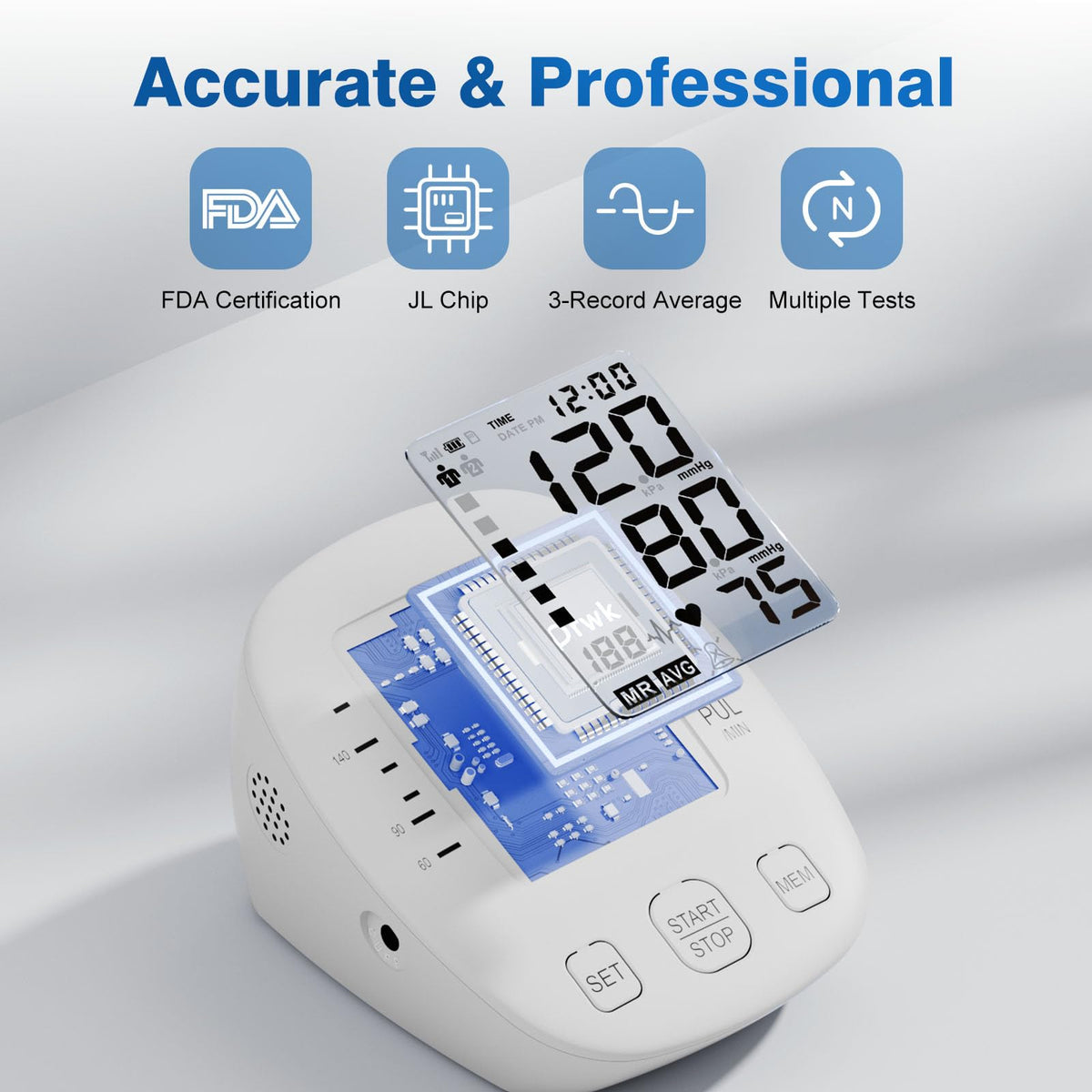 Automatic Digital Upper-Arm Blood Pressure Monitor with Adjustable Cuff I3080