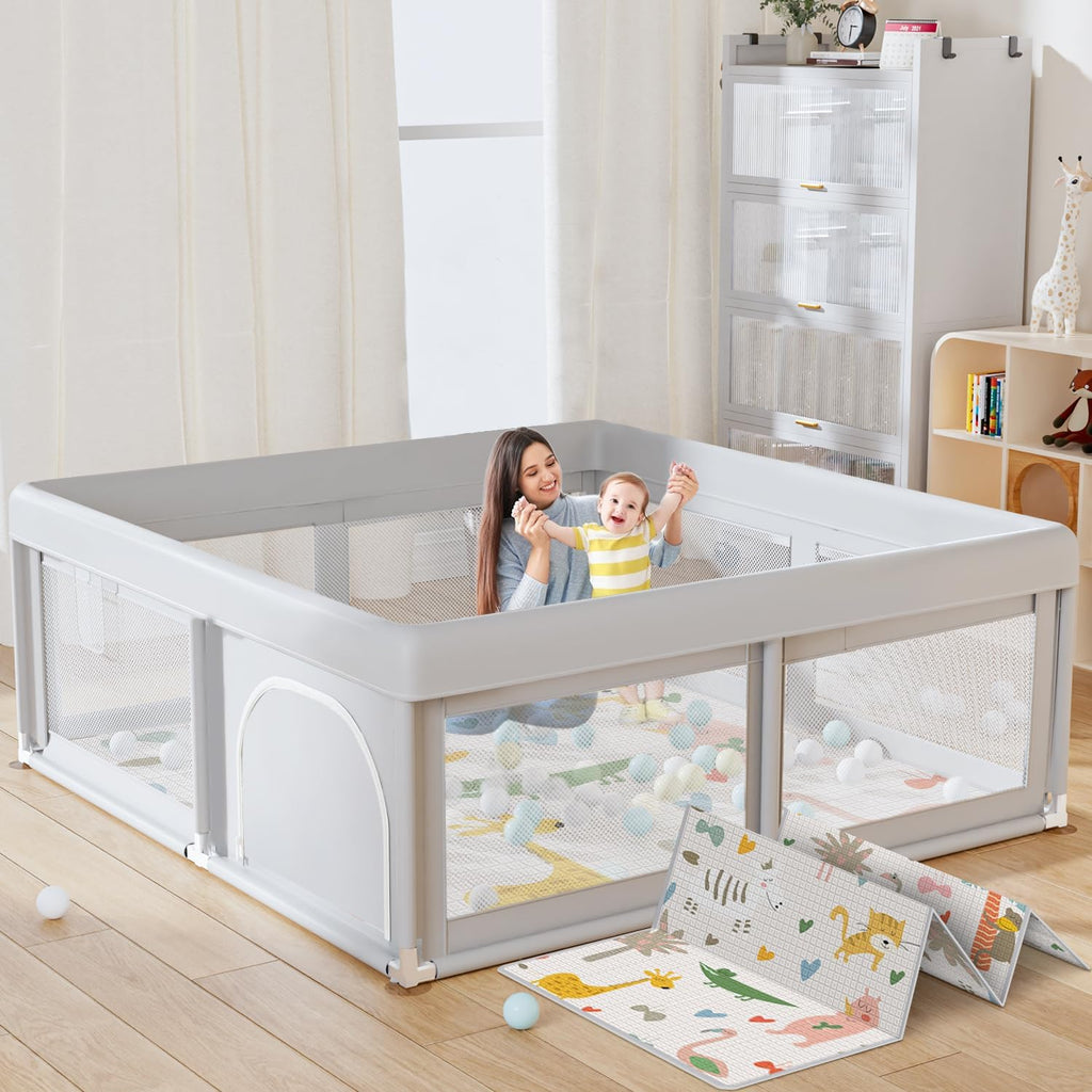 Baby Playpen with Mat, 50x50 Inch D3767