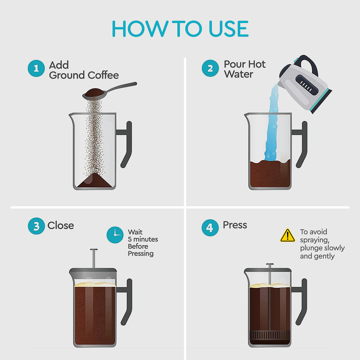 Insulated French Press Coffee Maker 50oz E319