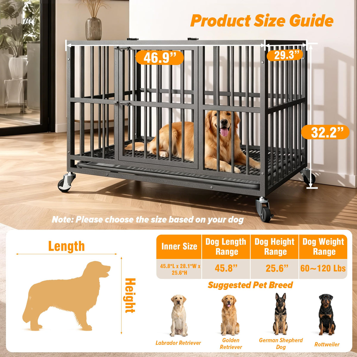48 Inch Heavy Duty Dog Crate C545