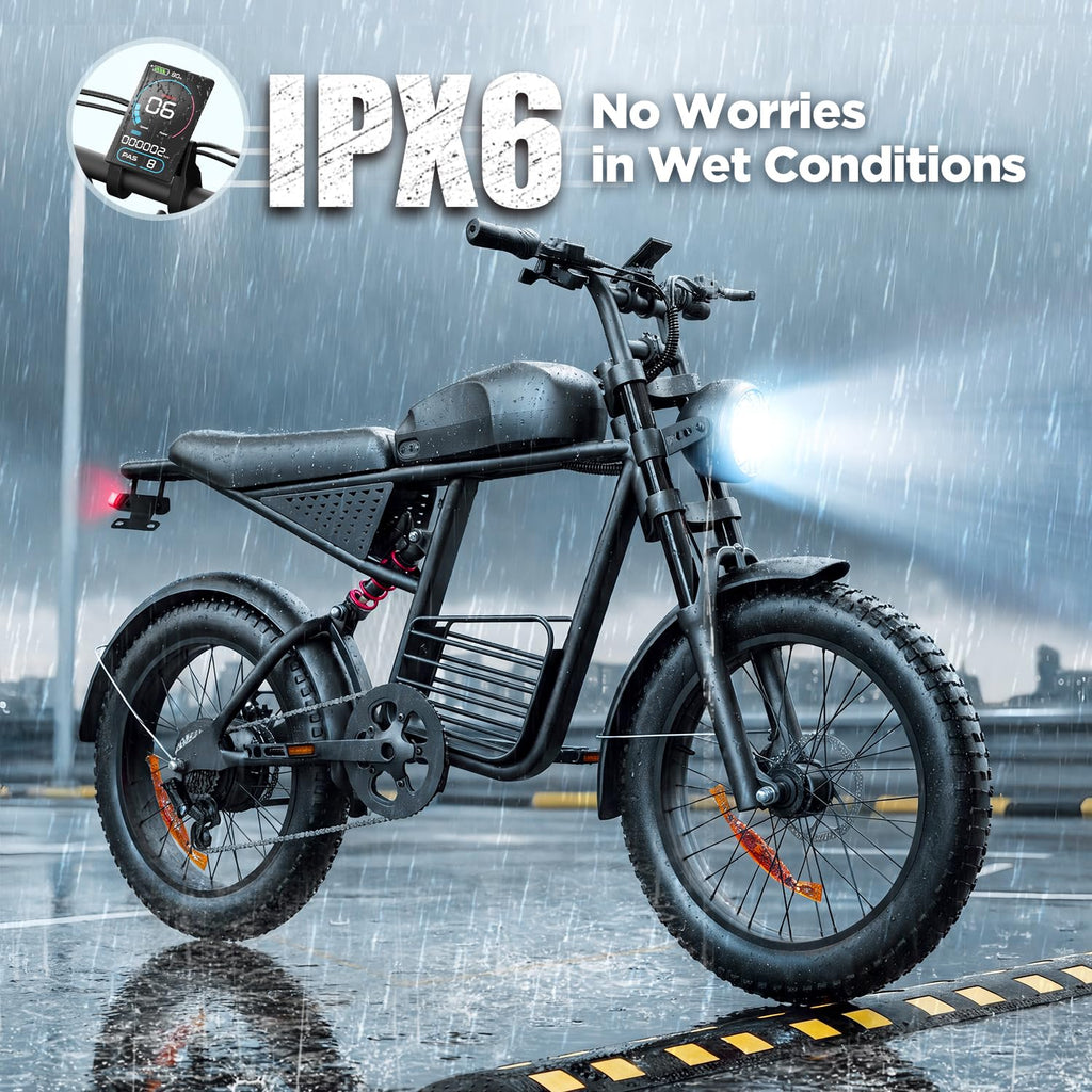 1000W Electric Bike 48V 15Ah 20" Fat Tire 7-Speed T580445