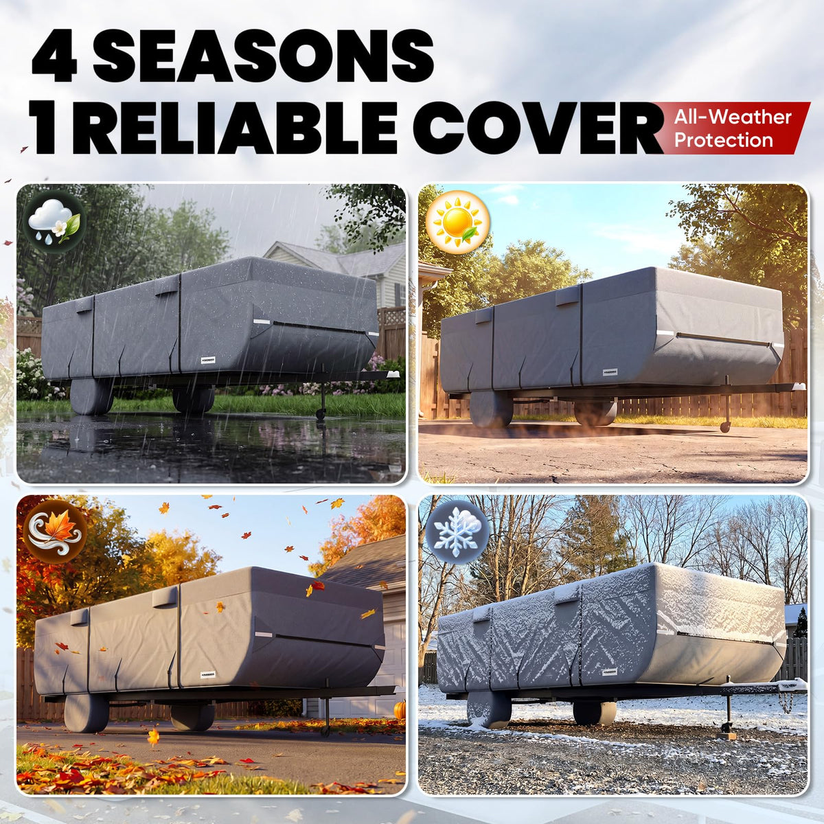RV Cover Fits 14-16ft Pop Up Folding Campers H403696