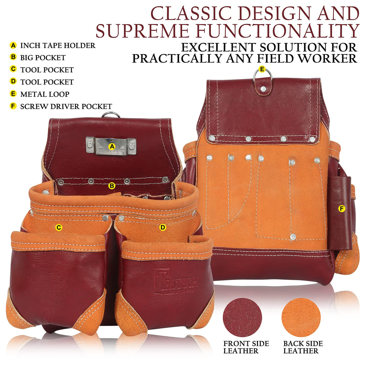 Maroon Leather Tool Belt R943802