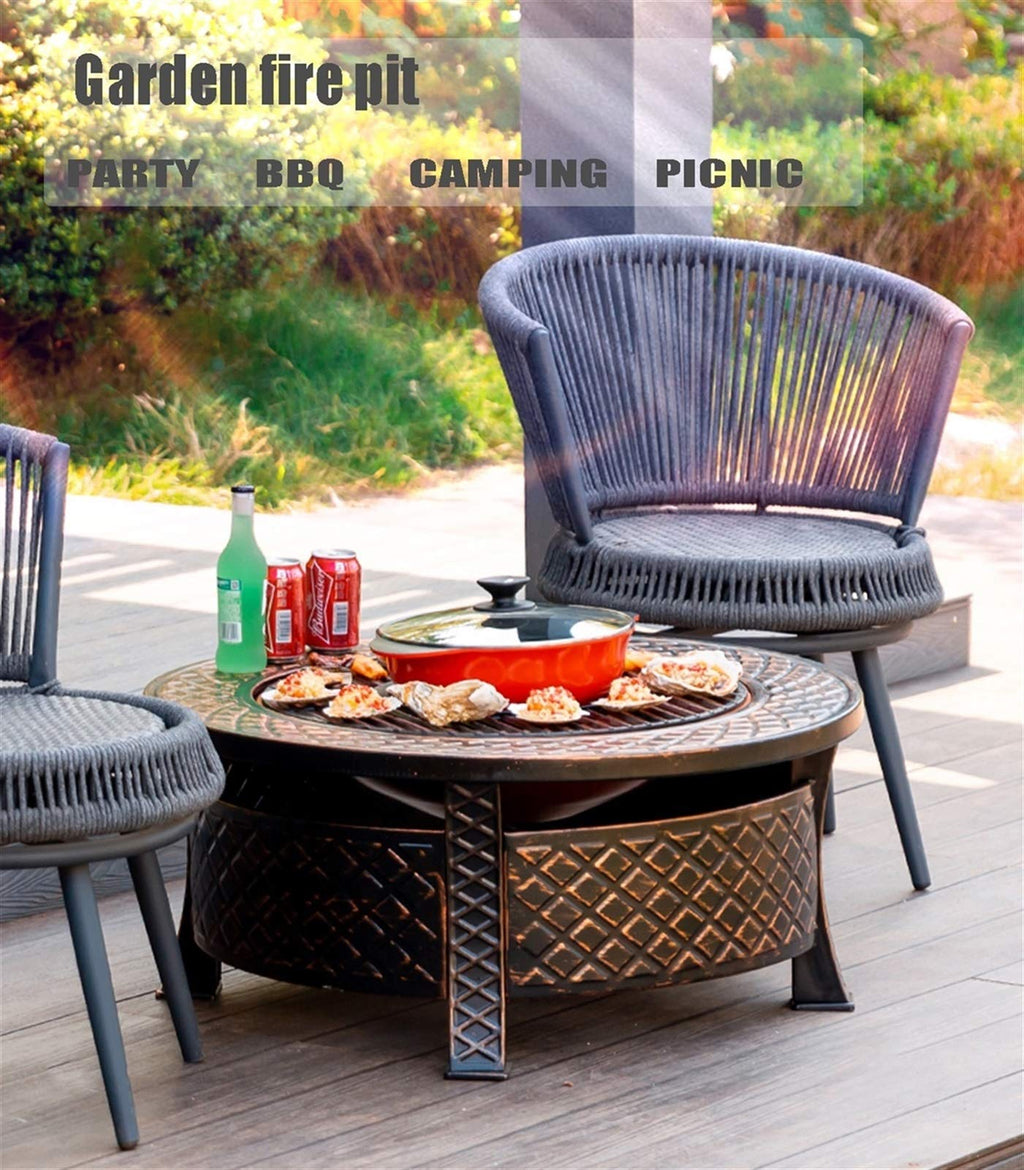 Wood-Burning Fire Pit Bowl with Spark Screen Z437273