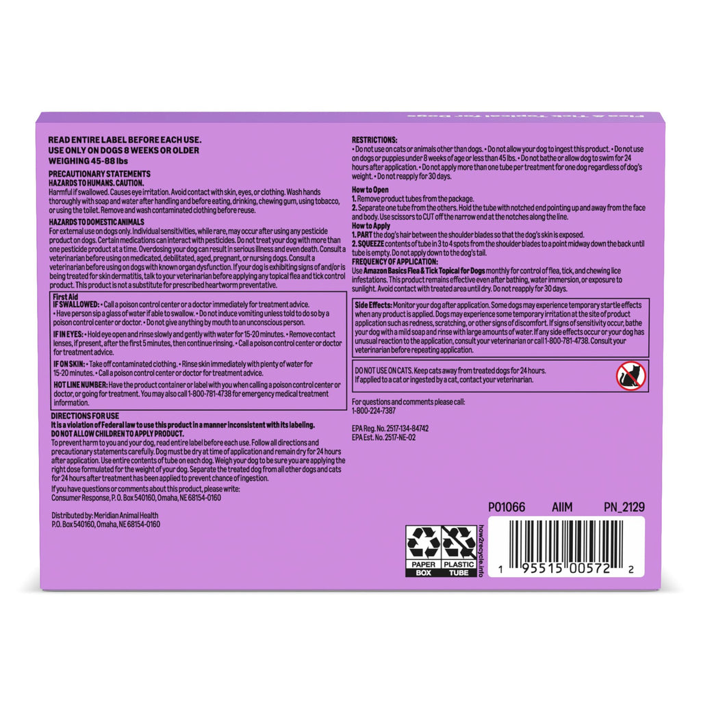 Flea and Tick Topical Treatment for Large Dogs 3 Count F971