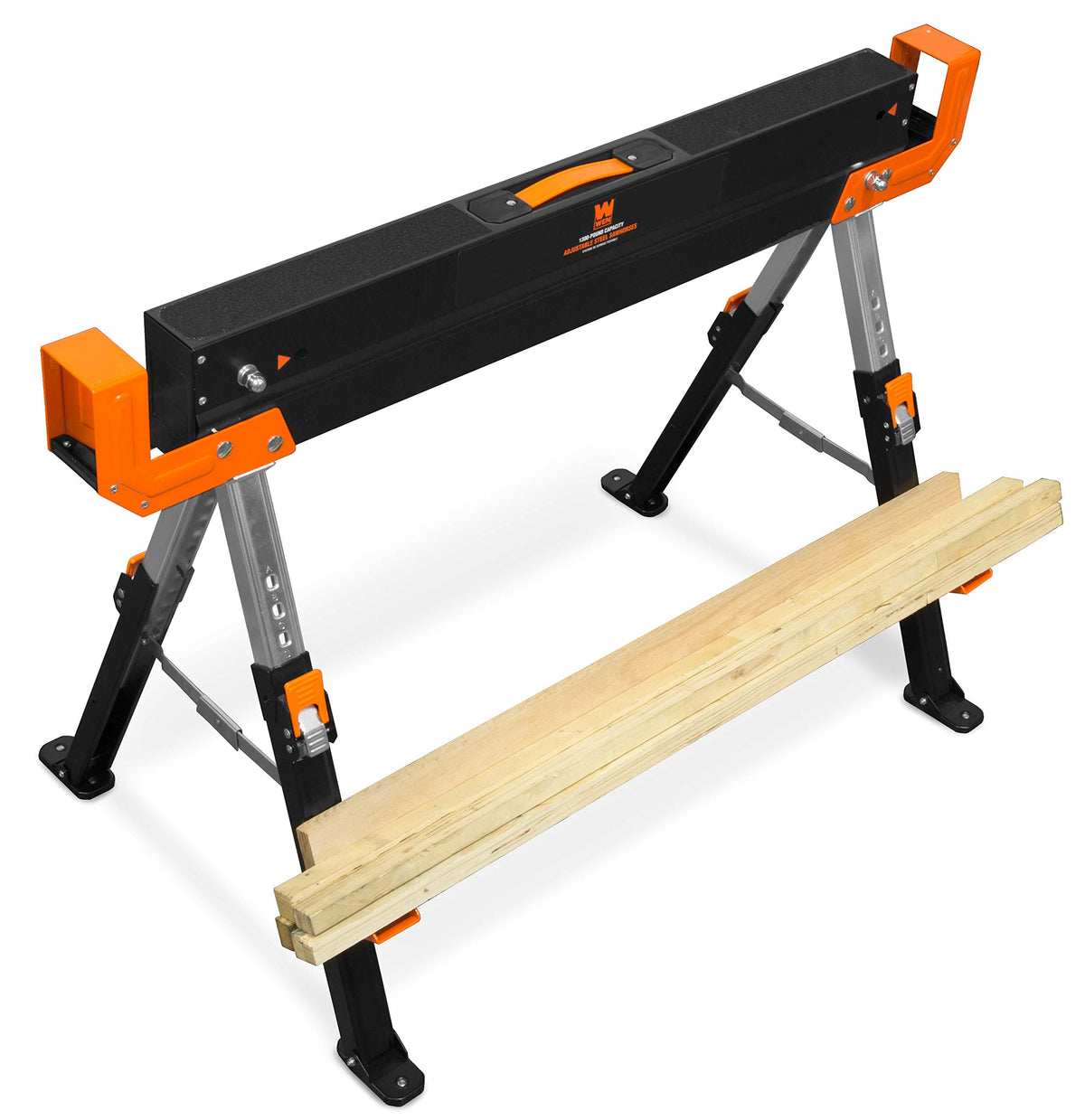 Steel Saw Horse Set, 1300-Pound Capacity, Height Adjustable, Two Pack V5337