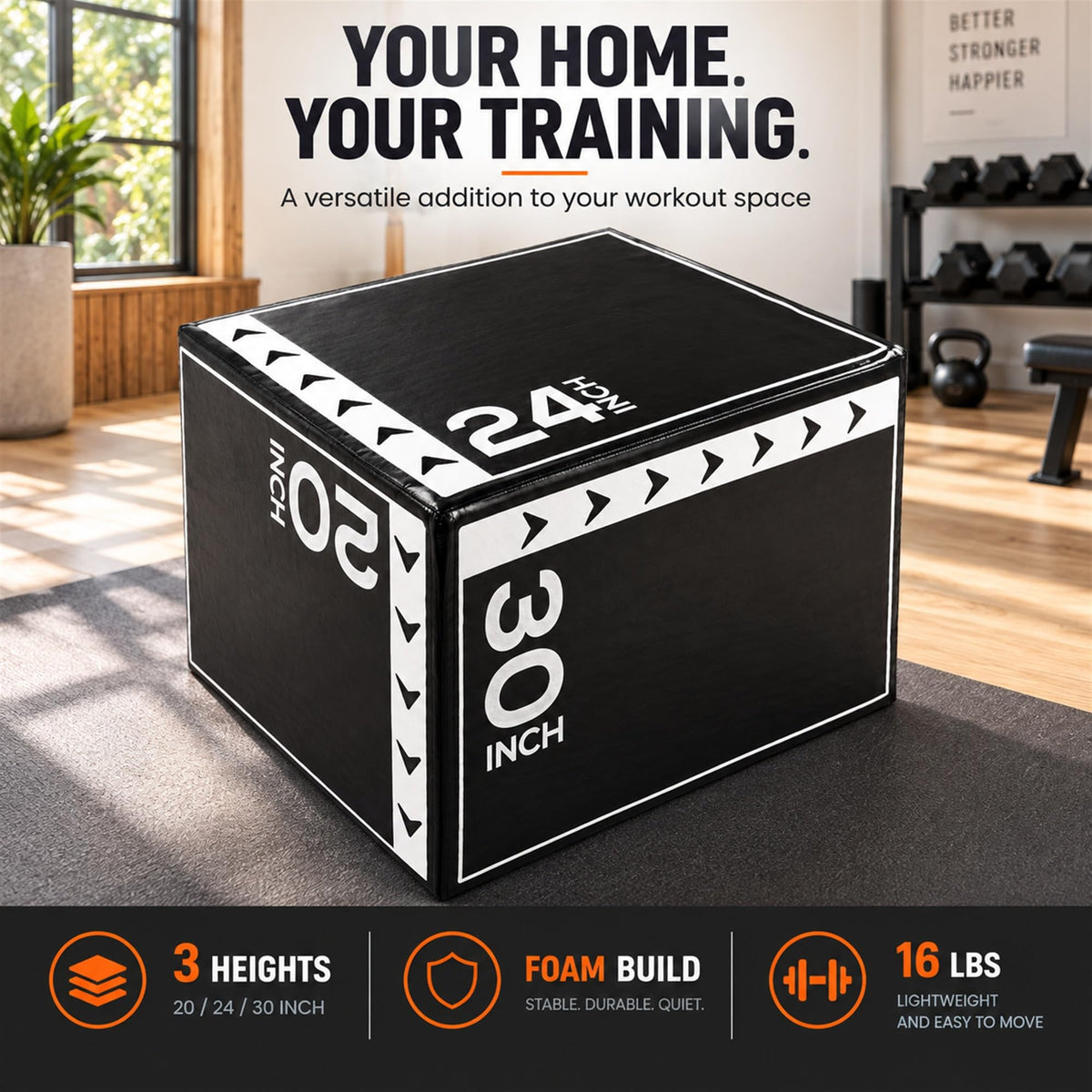 3-in-1 Foam Plyometric Jump Box M6216
