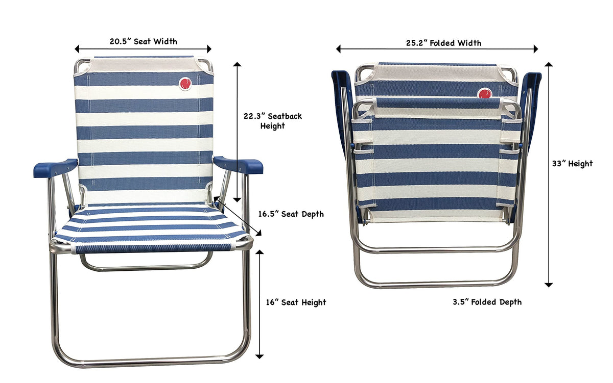 Folding Camp Lawn Chair 2 Pack Blue White G353677
