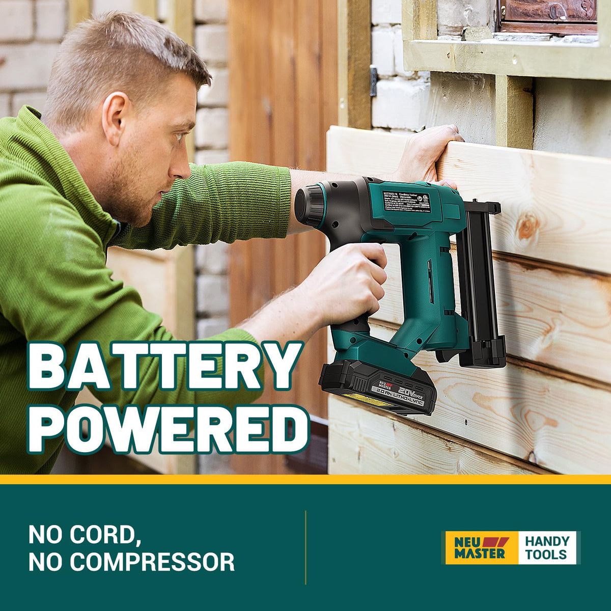 Cordless 18 Gauge 2 in 1 Brad Nailer/Staple Gun with Battery U888