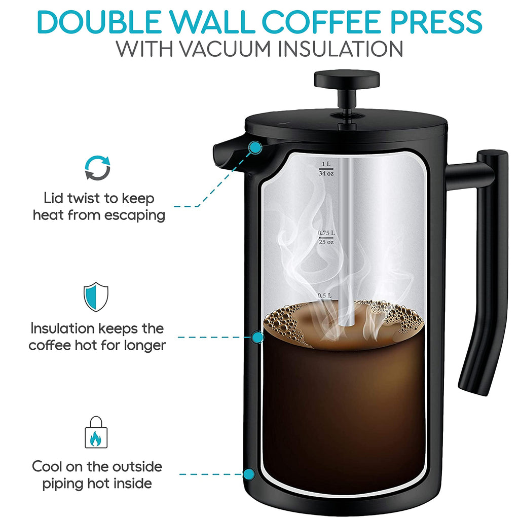 Insulated French Press Coffee Maker 50oz E319